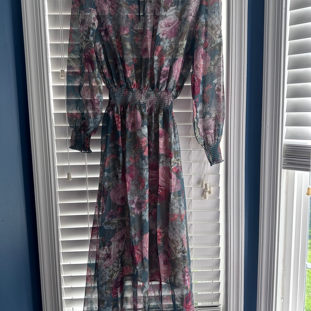 Floral Long Sleeve dress with slip